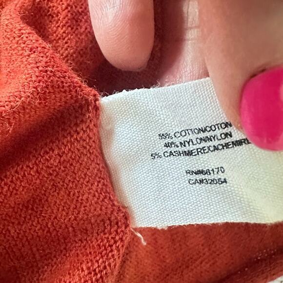 Anthropologie Guinevere Cardigan Sweater Small Burnt Orange Cashmere Boho Earthy - Picture 10 of 11